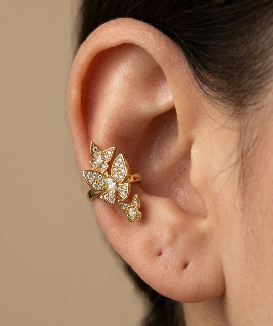 Anti Tarnish Cuff Earring for Left Ear 18K Gold Plated
