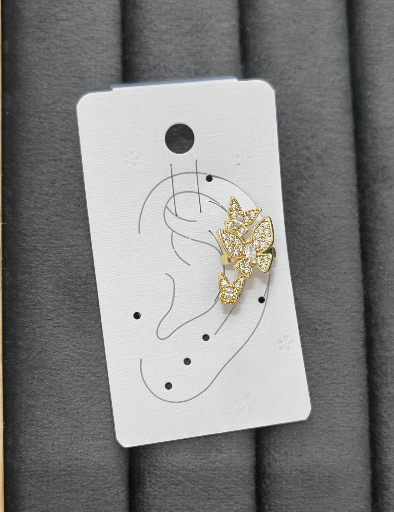 Anti Tarnish Cuff Earrings for Left Ear 18K Gold Plated
