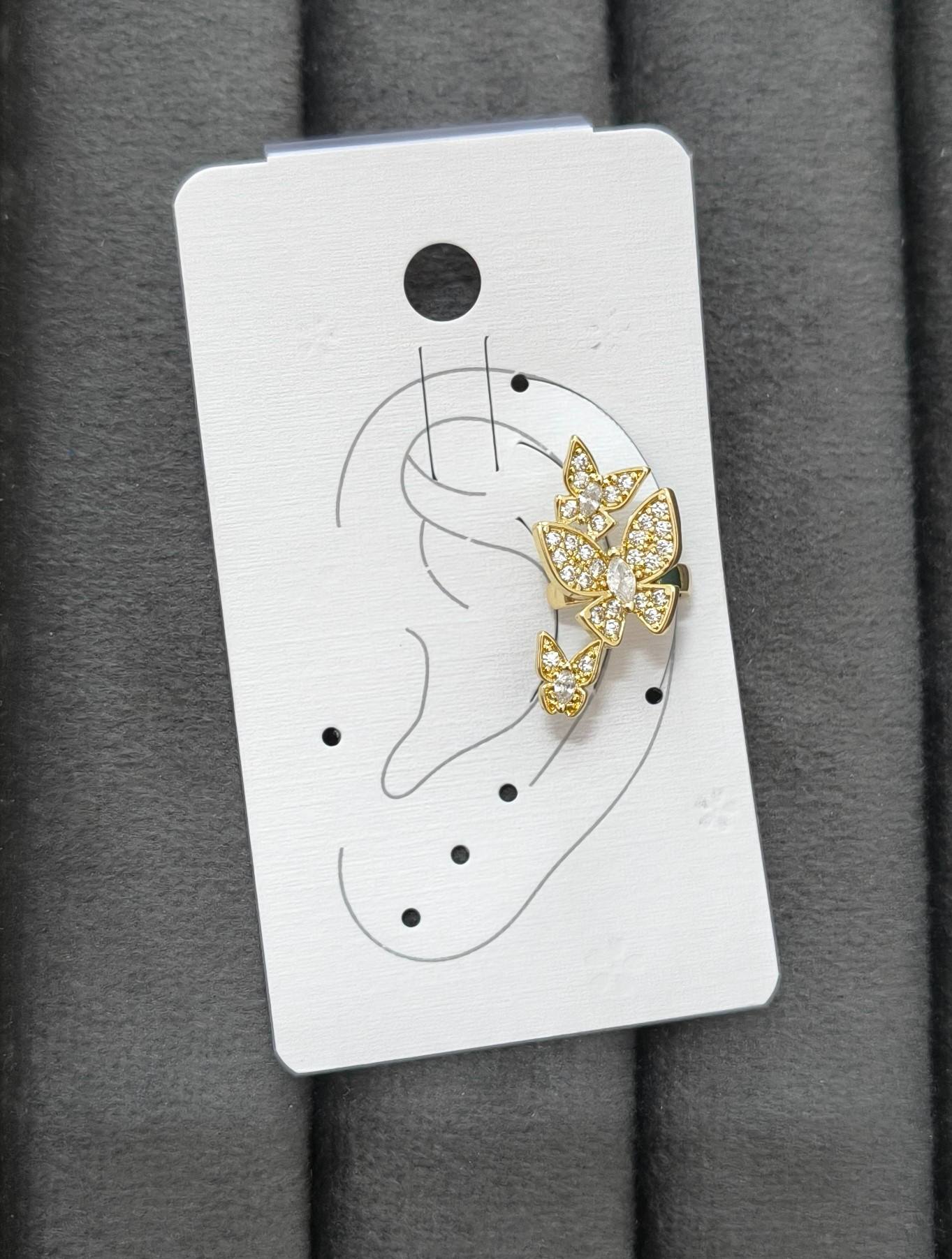 Anti Tarnish Cuff Earrings for Left Ear 18K Gold Plated