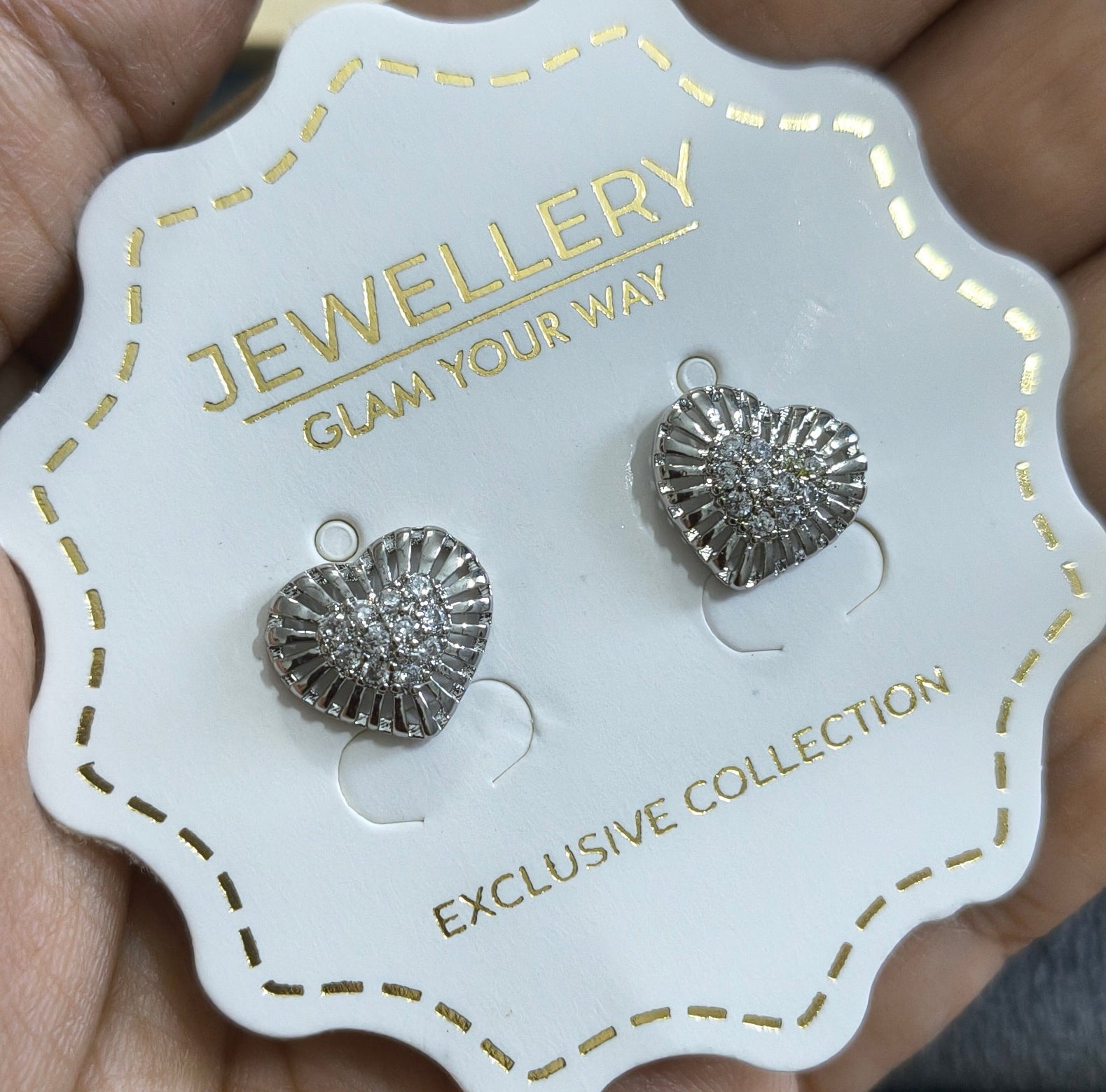 Anti Tarnish Cute Mini Heart Stud Earrings Silver Plated