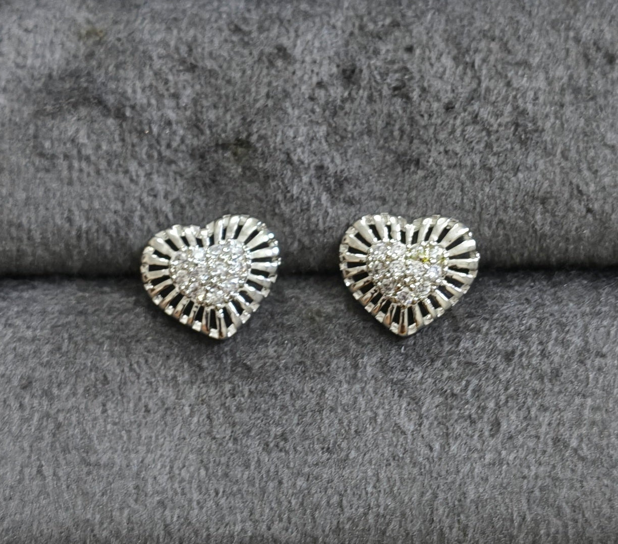 Anti Tarnish Cute Mini Heart Stud Earrings Silver Plated