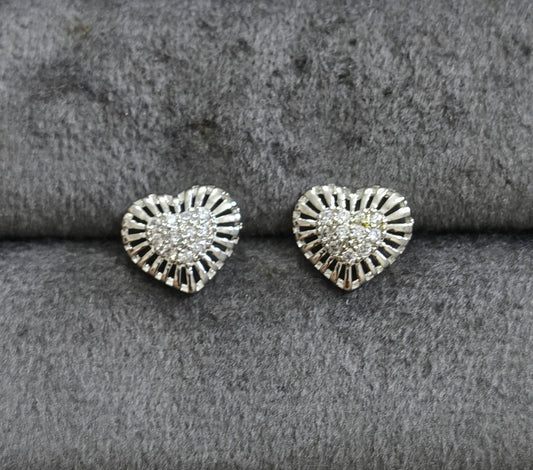 Anti Tarnish Cute Mini Heart Stud Earrings Silver Plated