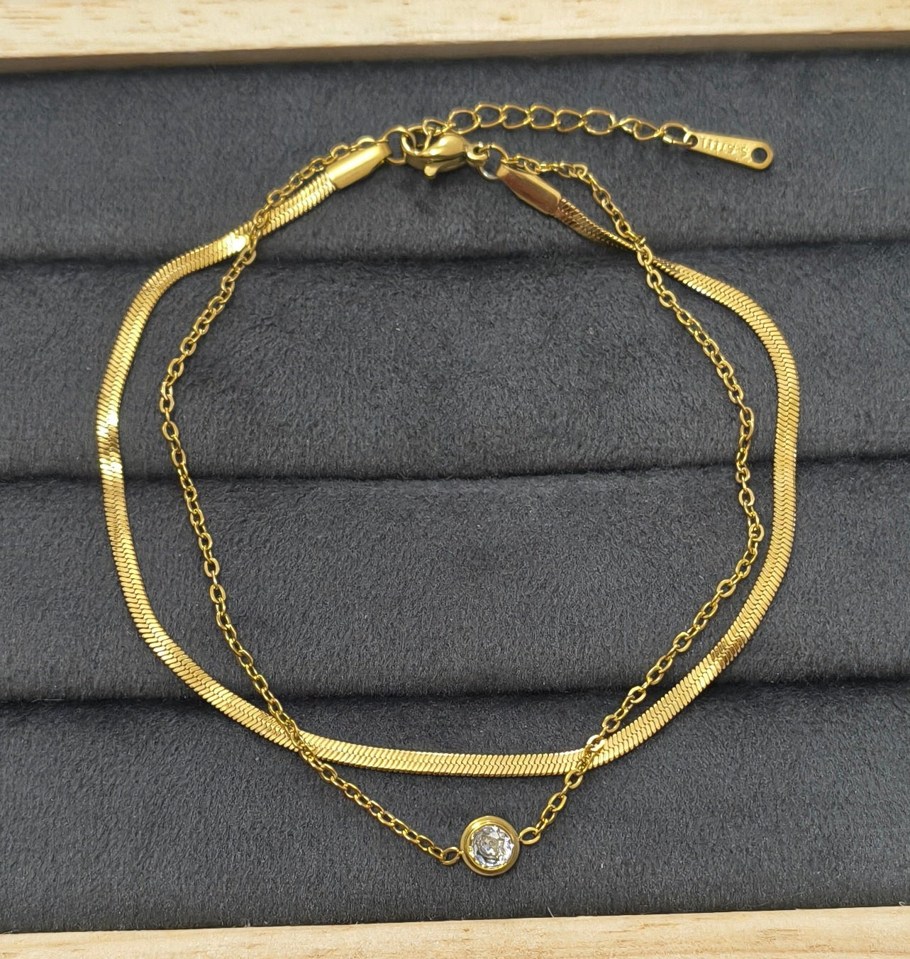 Anti Tarnish Dainty Charm Anklet 18K Gold Plated