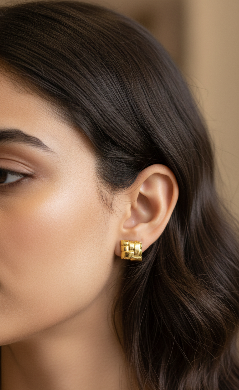 Anti Tarnish Dainty Chic Stud Earrings 18K Gold Plated