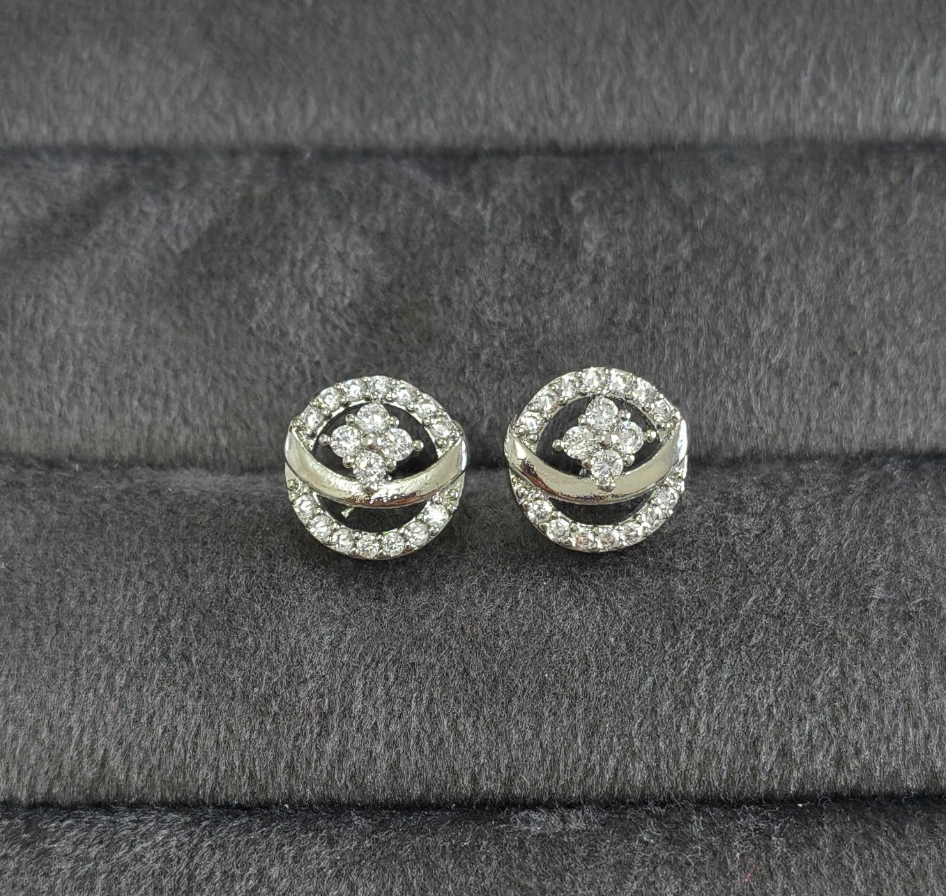 Anti Tarnish Dainty Dazzling Stud Earrings Silver Plated