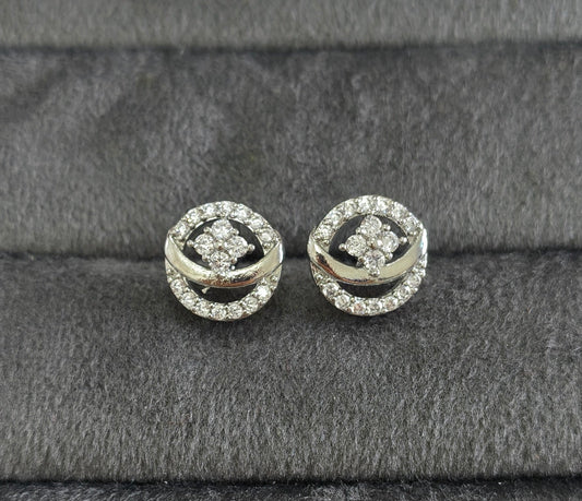 Anti Tarnish Dainty Dazzling Stud Earrings Silver Plated