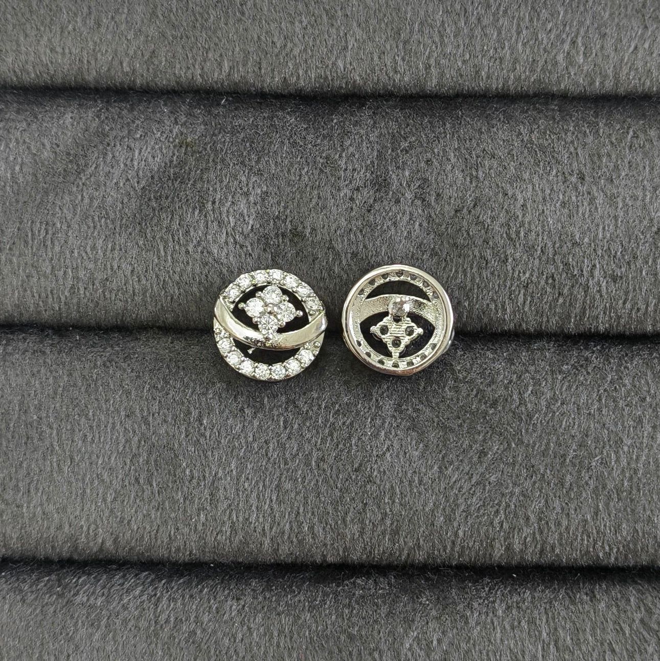 Anti Tarnish Dainty Dazzling Stud Earrings Silver Plated