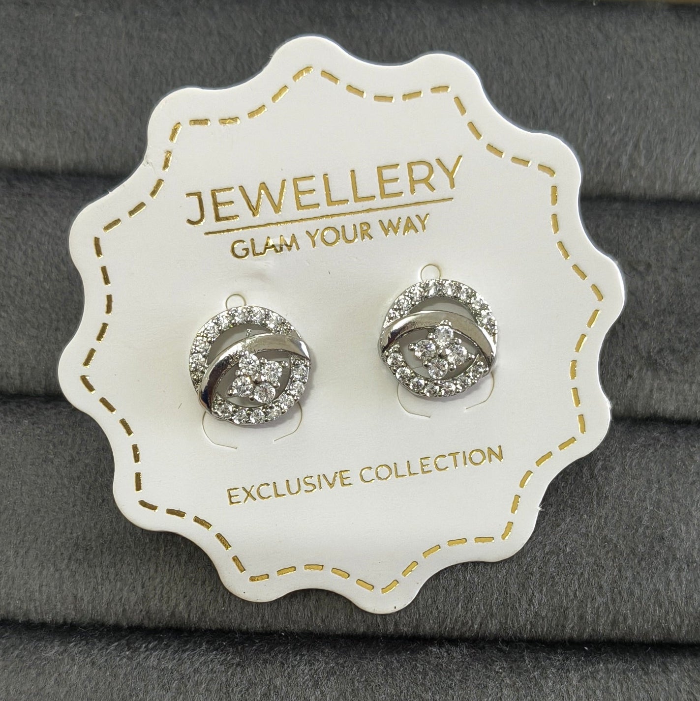Anti Tarnish Dainty Dazzling Stud Earrings Silver Plated