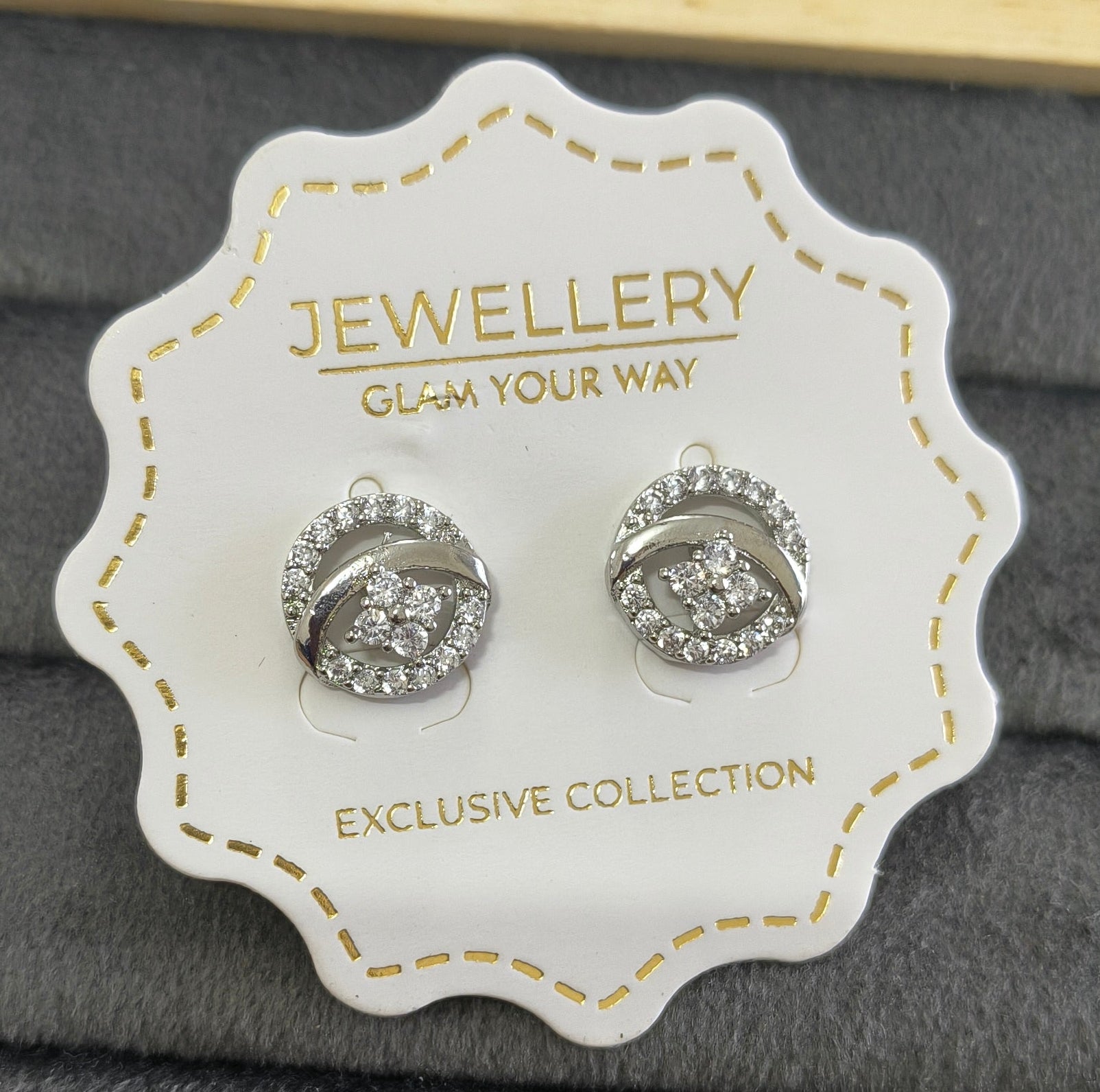 Anti Tarnish Dainty Dazzling Stud Earrings Silver Plated