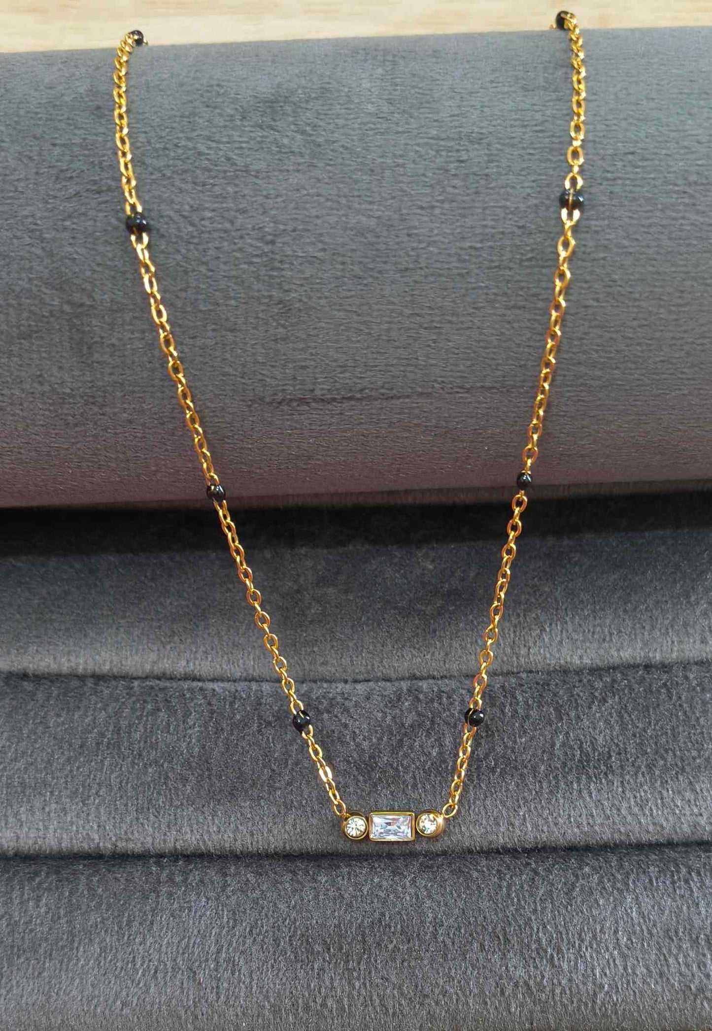 Anti Tarnish Dainty Solitaire Mangalsutra 18K Gold Plated