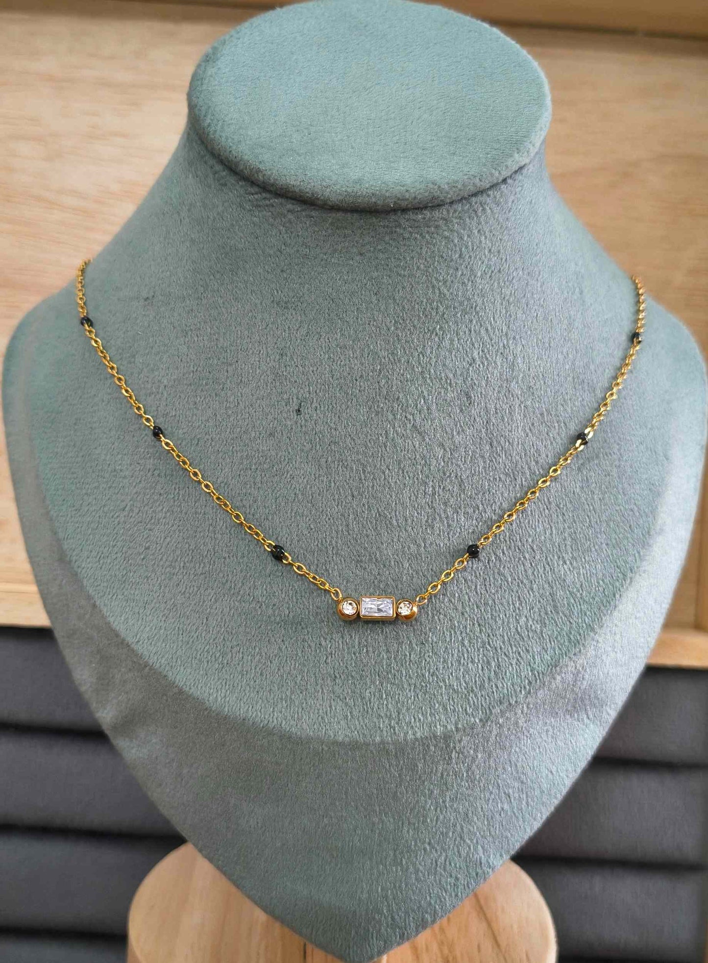 Anti Tarnish Dainty Solitaire Mangalsutra 18K Gold Plated