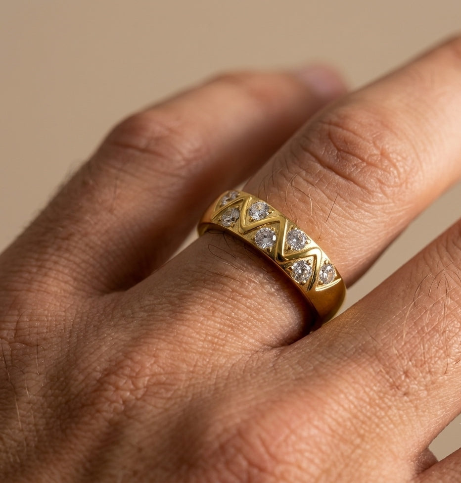 Anti Tarnish Dazzling Coco Crush Ring 18K Gold Plated