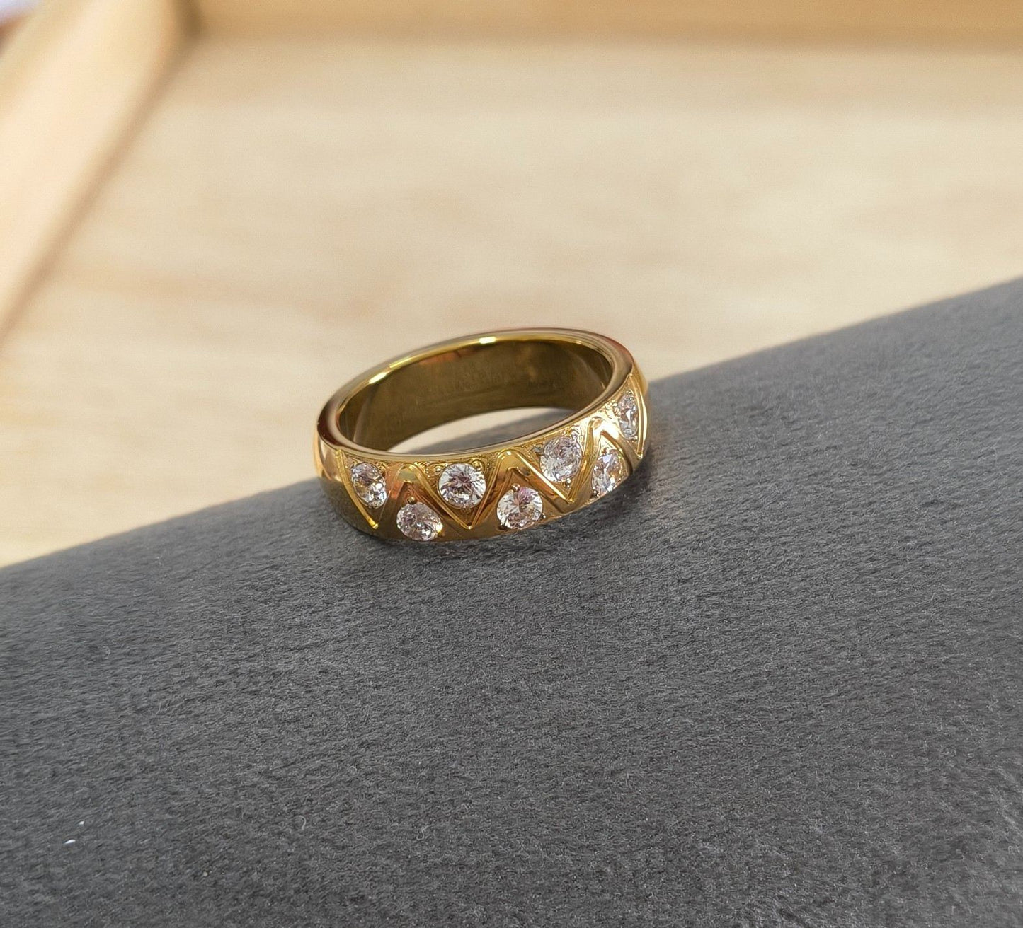 Anti Tarnish Dazzling Coco Crush Ring 18K Gold Plated