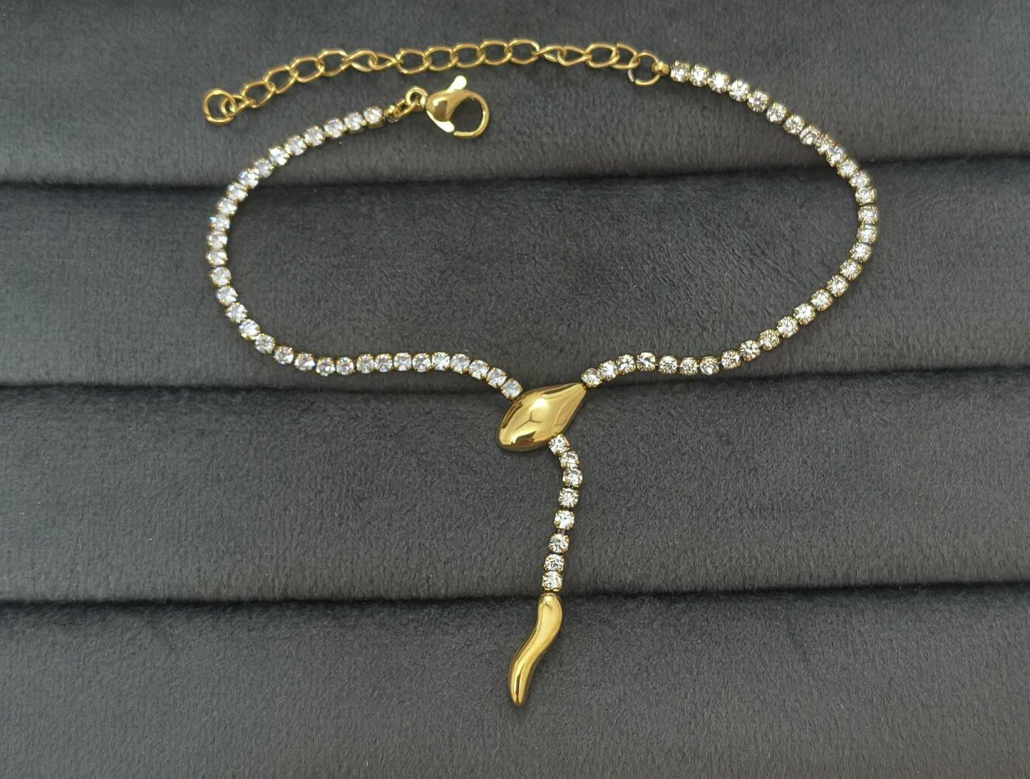 Anti Tarnish Dazzling Serpent Bracelet 18K Gold Plated