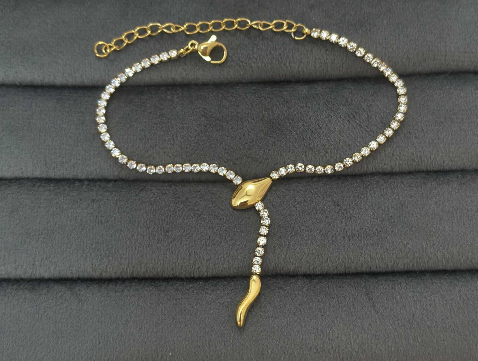 Anti Tarnish Dazzling Serpent Bracelet 18K Gold Plated