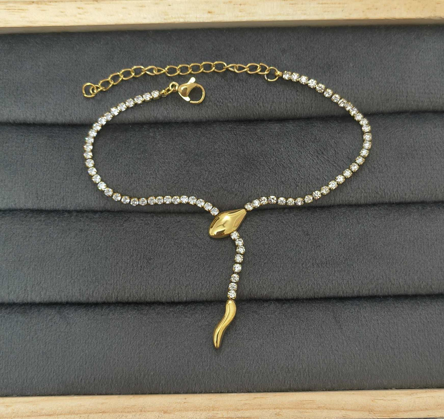 Anti Tarnish Dazzling Serpent Bracelet 18K Gold Plated