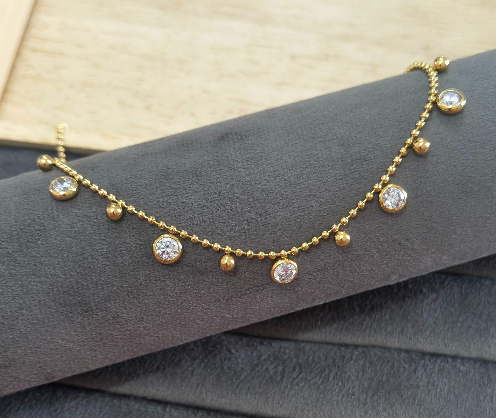 Anti Tarnish Dazzling Solitaire Necklace 18K Gold Plated