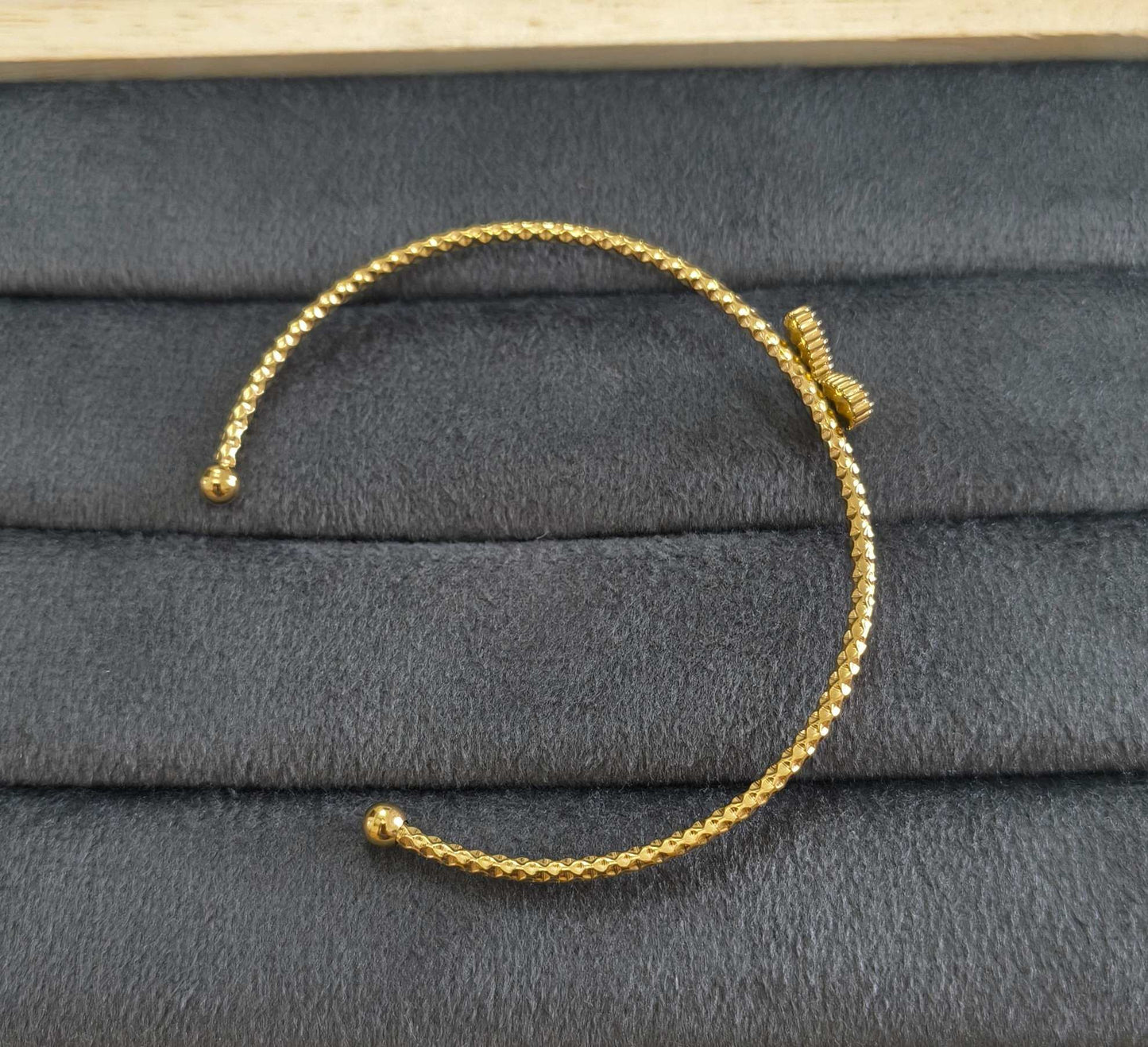 Anti Tarnish Delicate Butterfly Cuff Bangle 18K Gold Plated