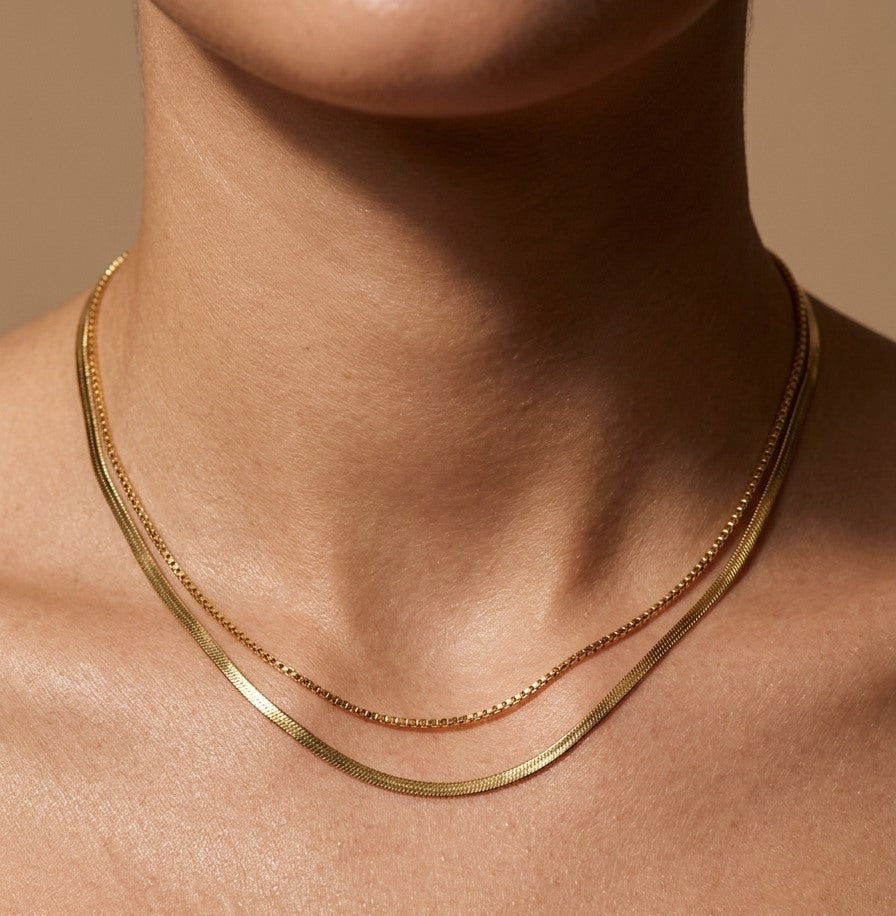 Anti Tarnish Double Layered Chain 18K Gold Plated