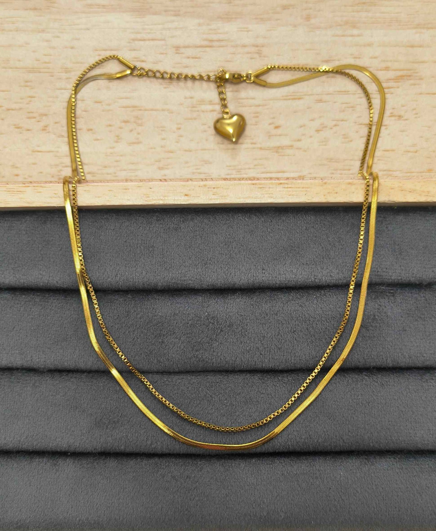 Anti Tarnish Double Layered Chain 18K Gold Plated