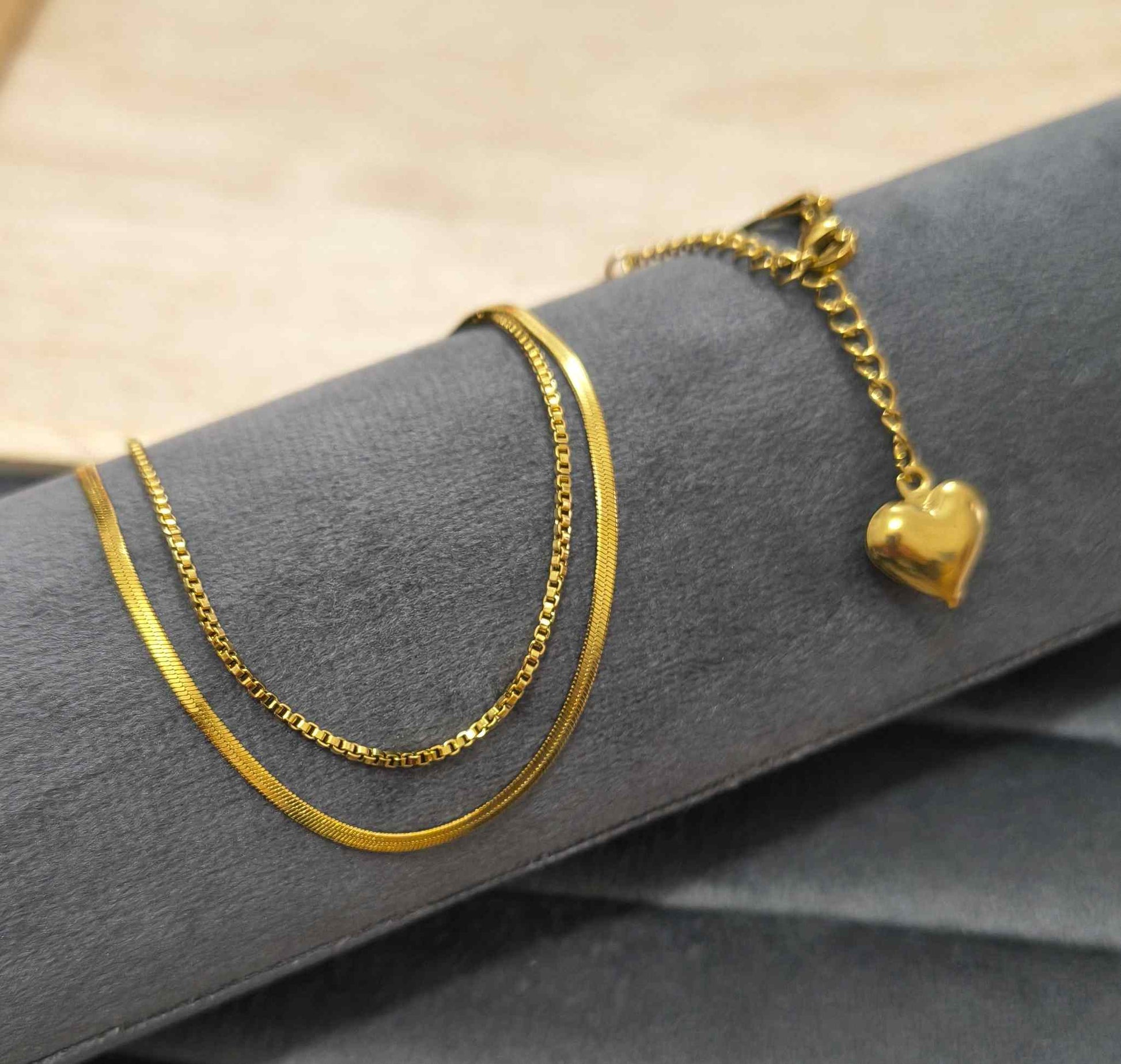 Anti Tarnish Double Layered Chain 18K Gold Plated