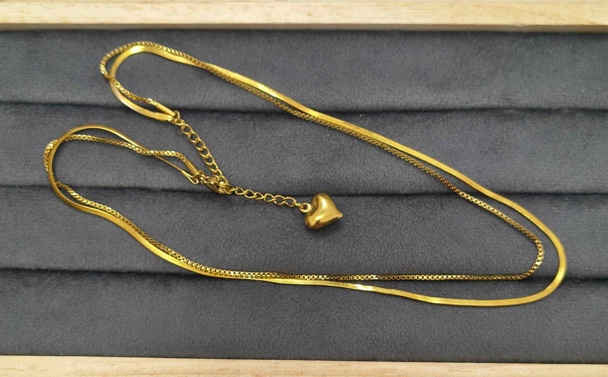 Anti Tarnish Double Layered Chain 18K Gold Plated