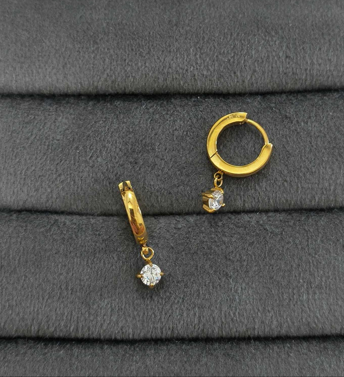 Anti Tarnish Drop Charm Earrings 18K Gold Plated