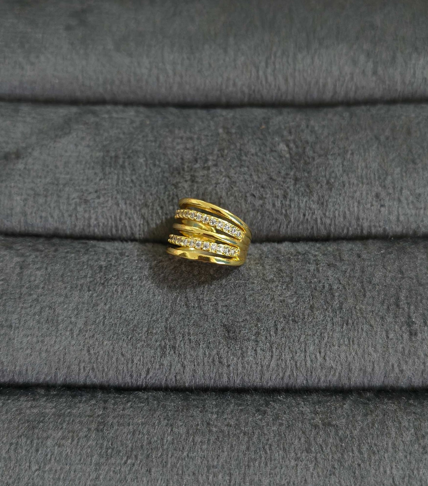 Anti Tarnish Ear Cuff Earring Multi Band 18K Gold Plated
