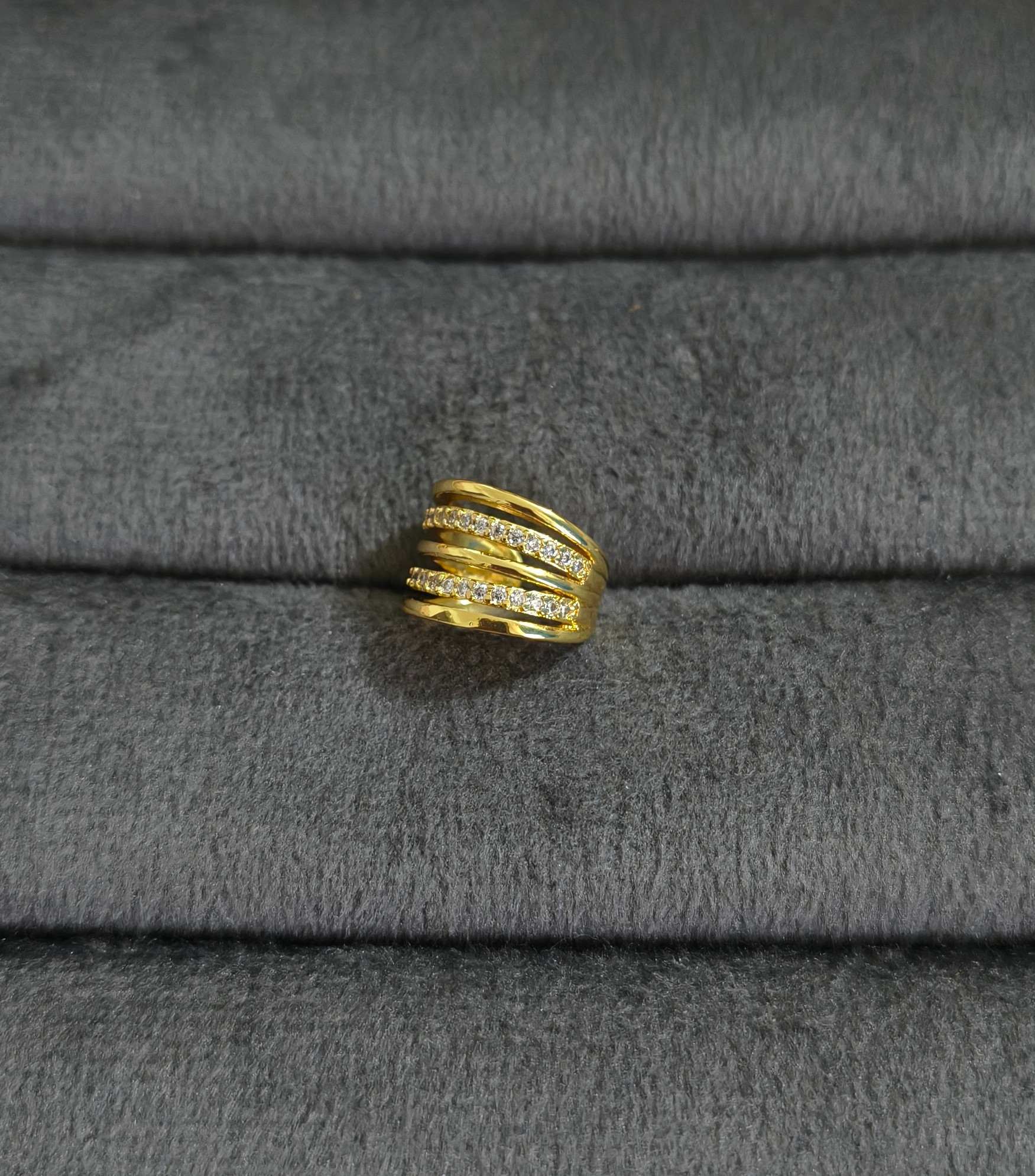 Anti Tarnish Ear Cuff Earring Multi Band 18K Gold Plated