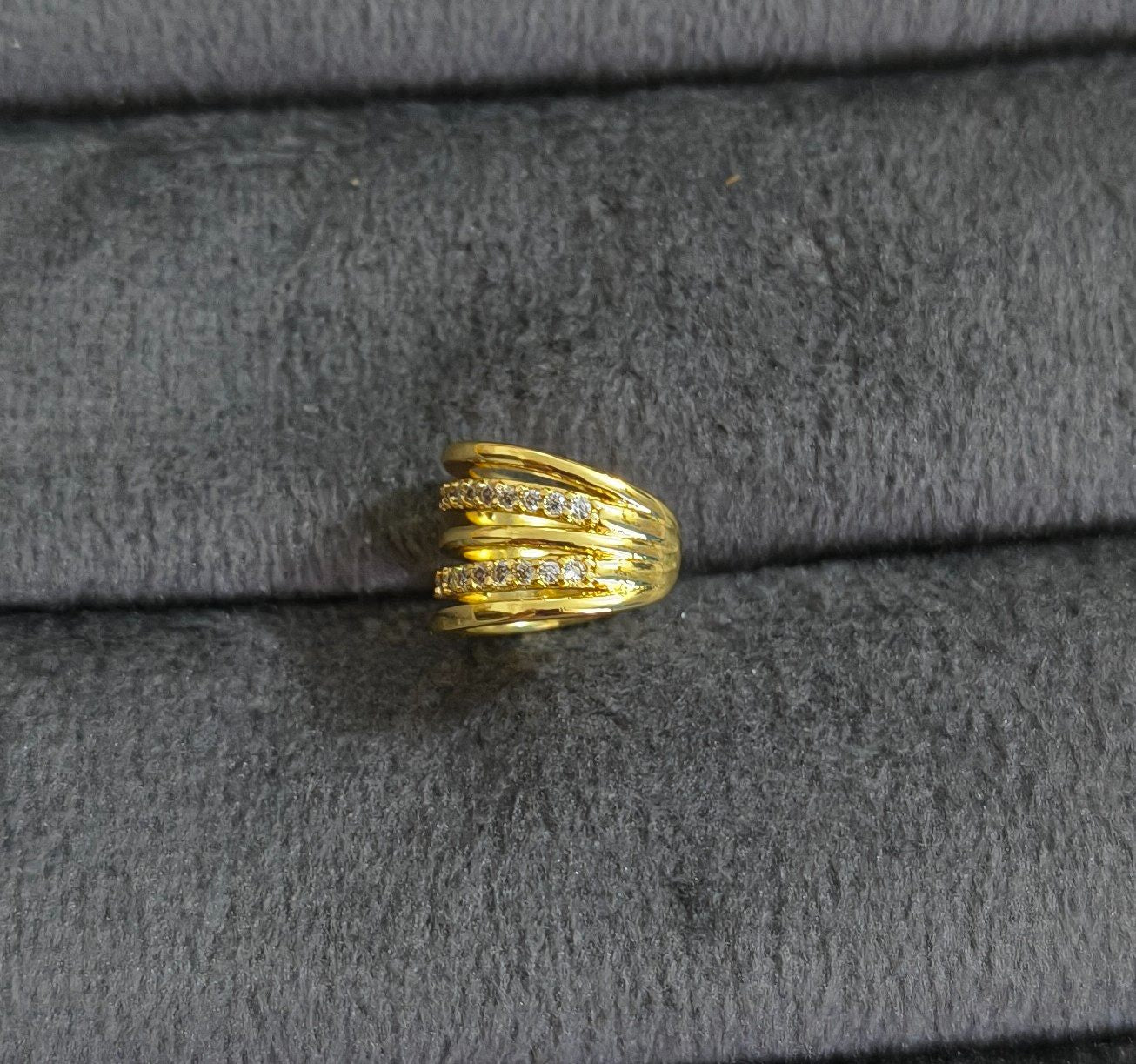 Anti Tarnish Ear Cuff Earring Multi Band 18K Gold Plated