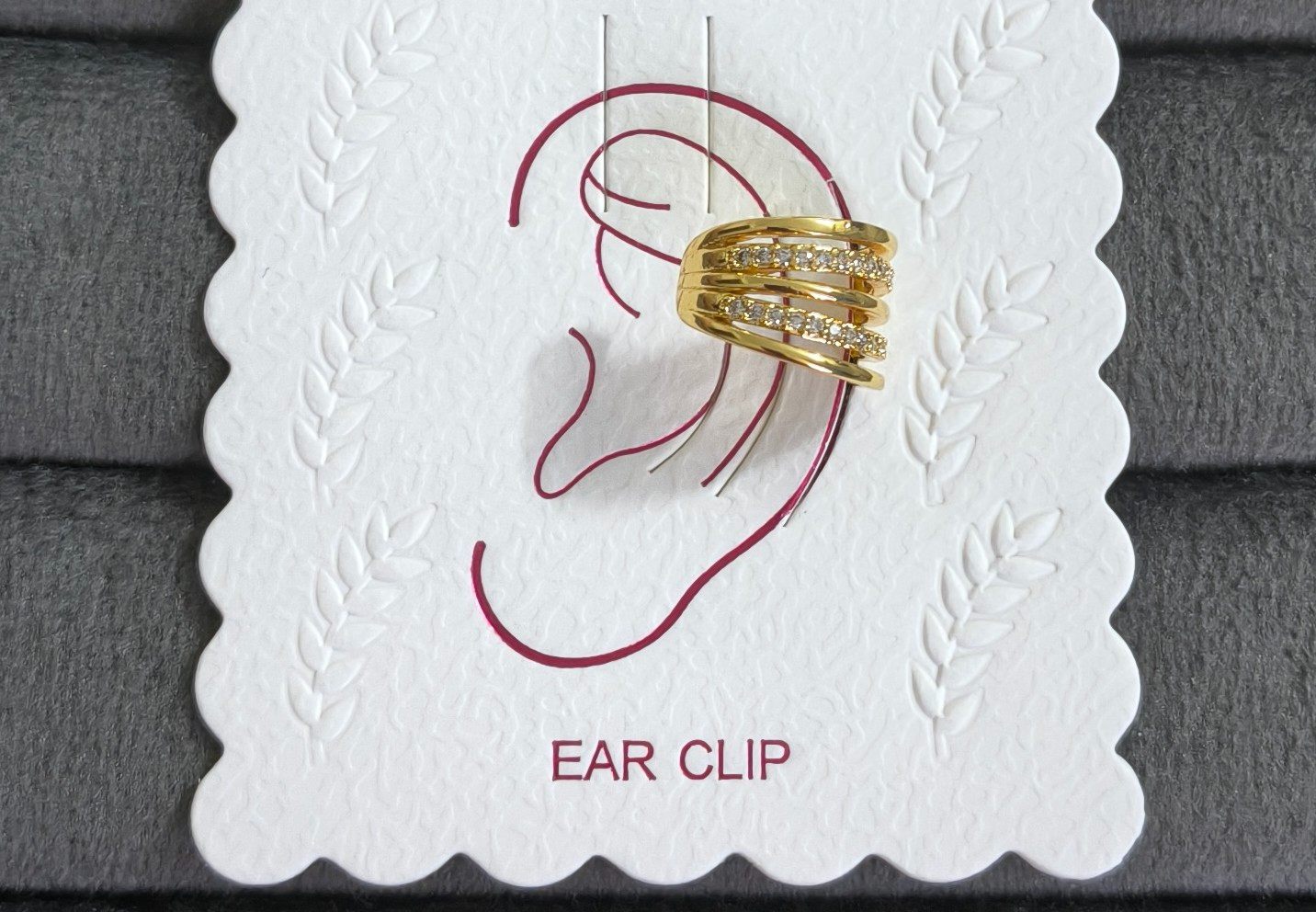 Anti Tarnish Ear Cuff Earring Multi Band 18K Gold Plated