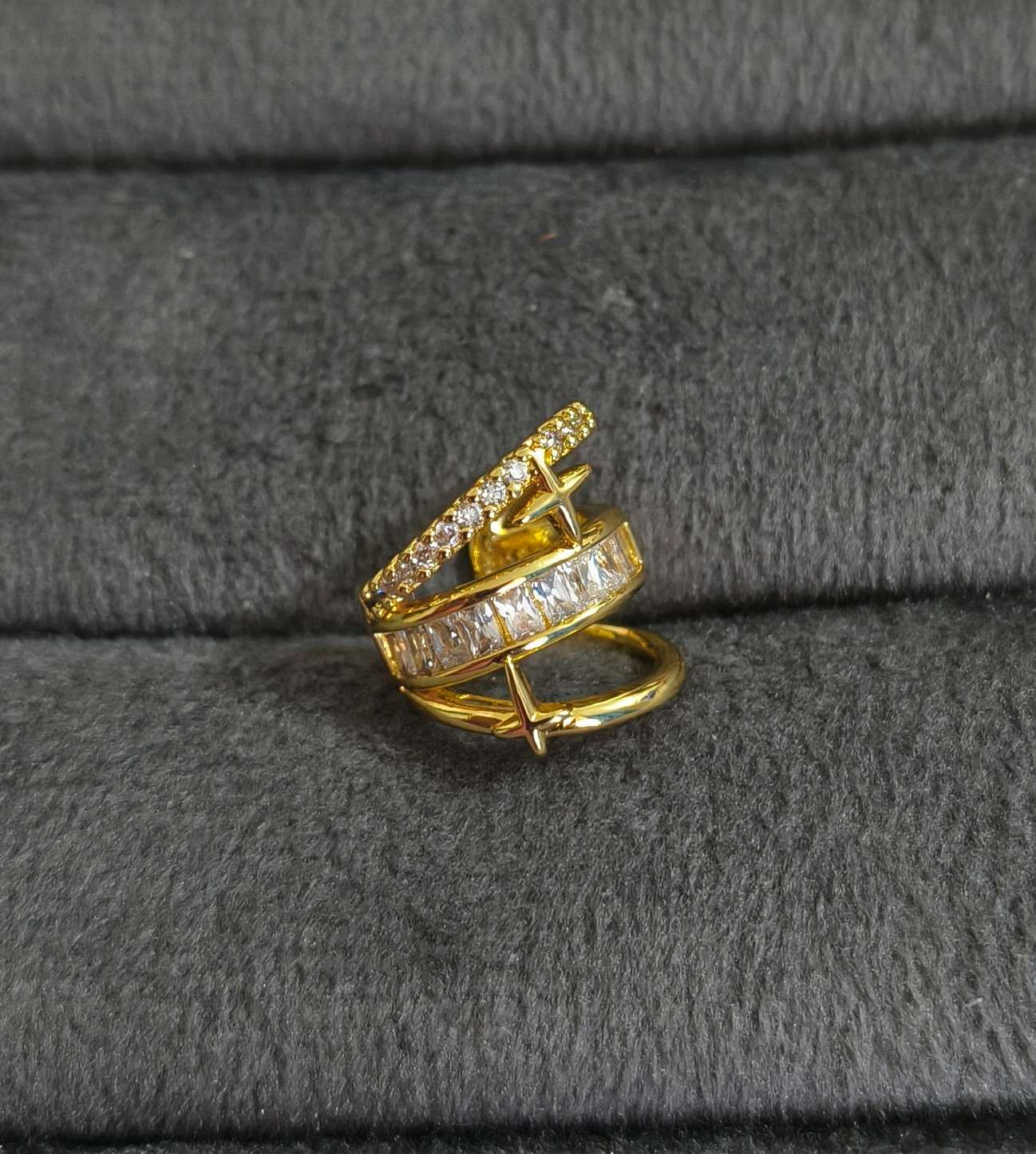 Anti Tarnish Ear Cuff Earring Star Band 18K Gold Plated