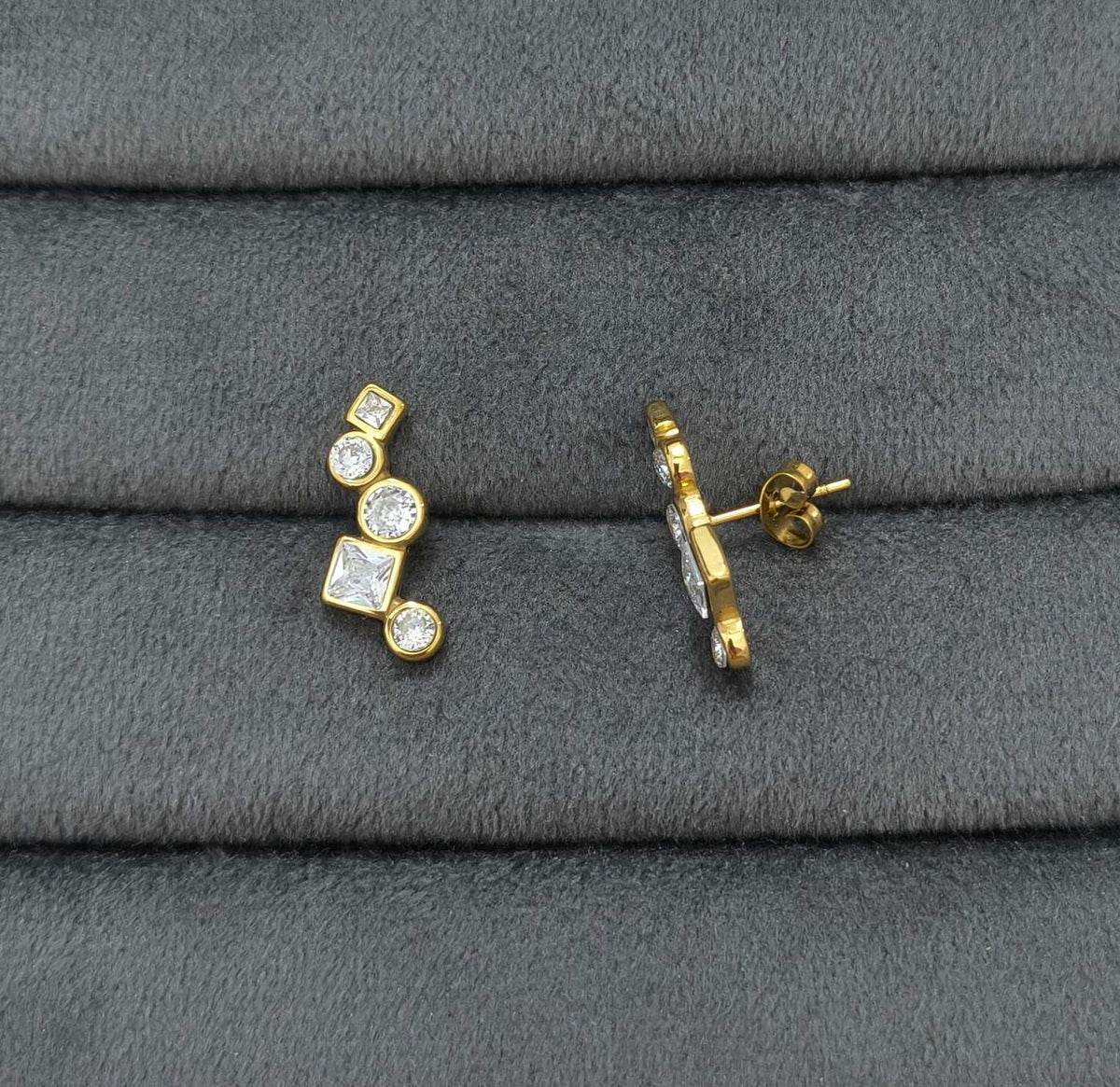 Anti Tarnish Earring Elegant Party Stud 18K Gold Plated