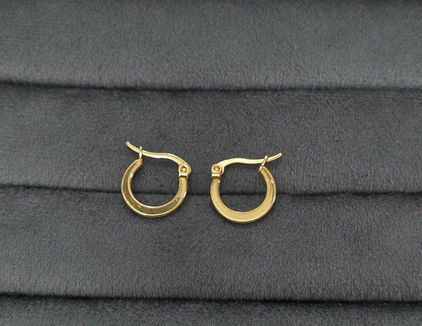 Anti Tarnish Earring Tiny Round Hoop 18K Gold Plated