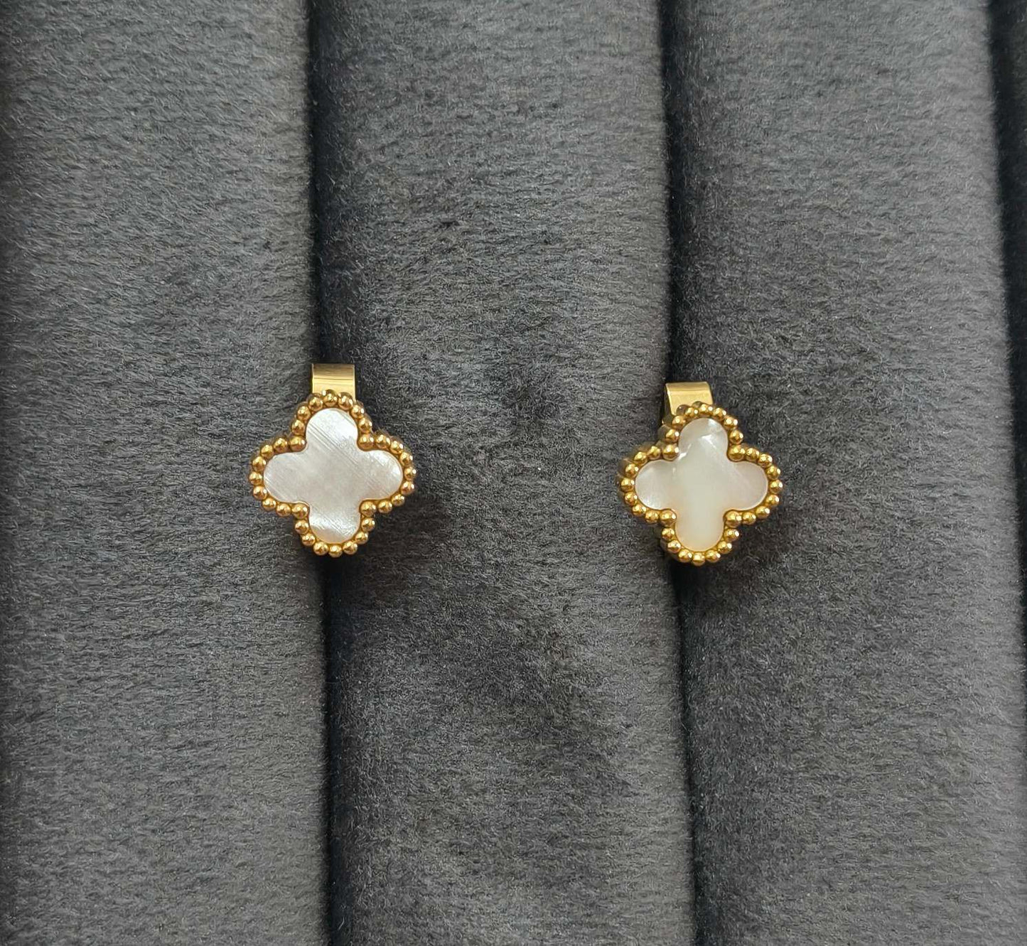 Anti Tarnish Earrings Clover Hoop /Bali 18K Gold Plated