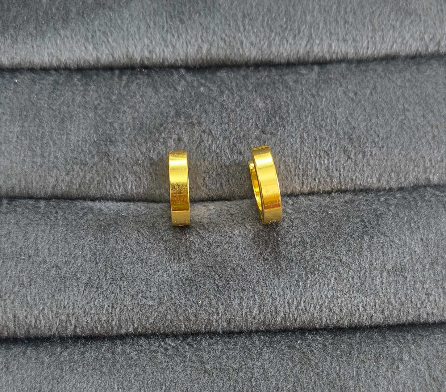 Anti Tarnish Earrings Unisex Hoops 18K Gold Plated