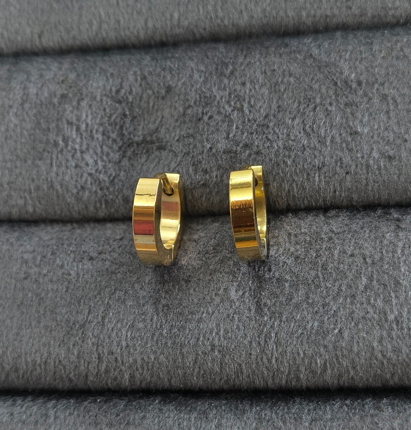 Anti Tarnish Earrings Unisex Hoops /Bali 18K Gold Plated
