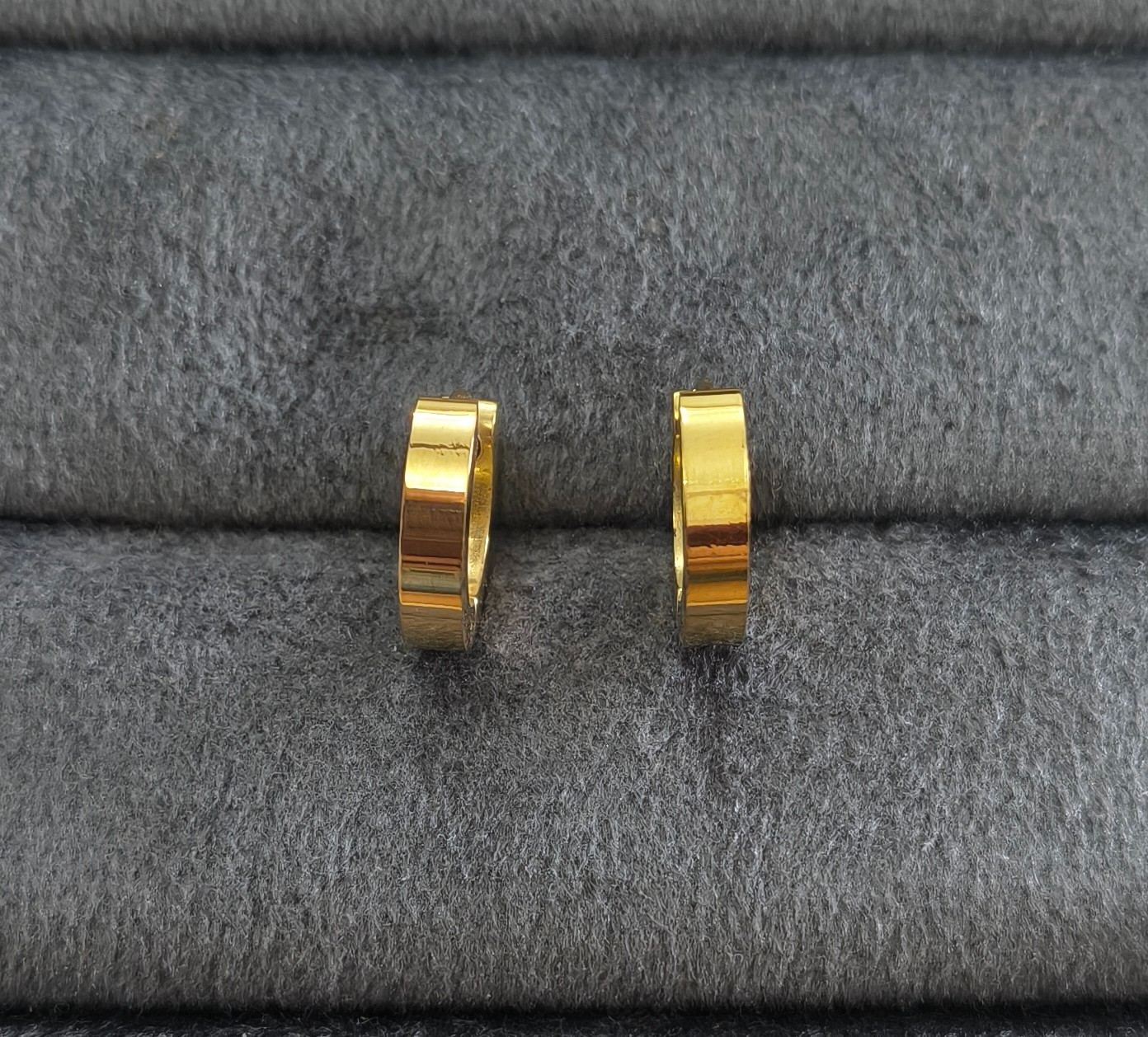 Anti Tarnish Earrings Unisex Hoops /Bali 18K Gold Plated