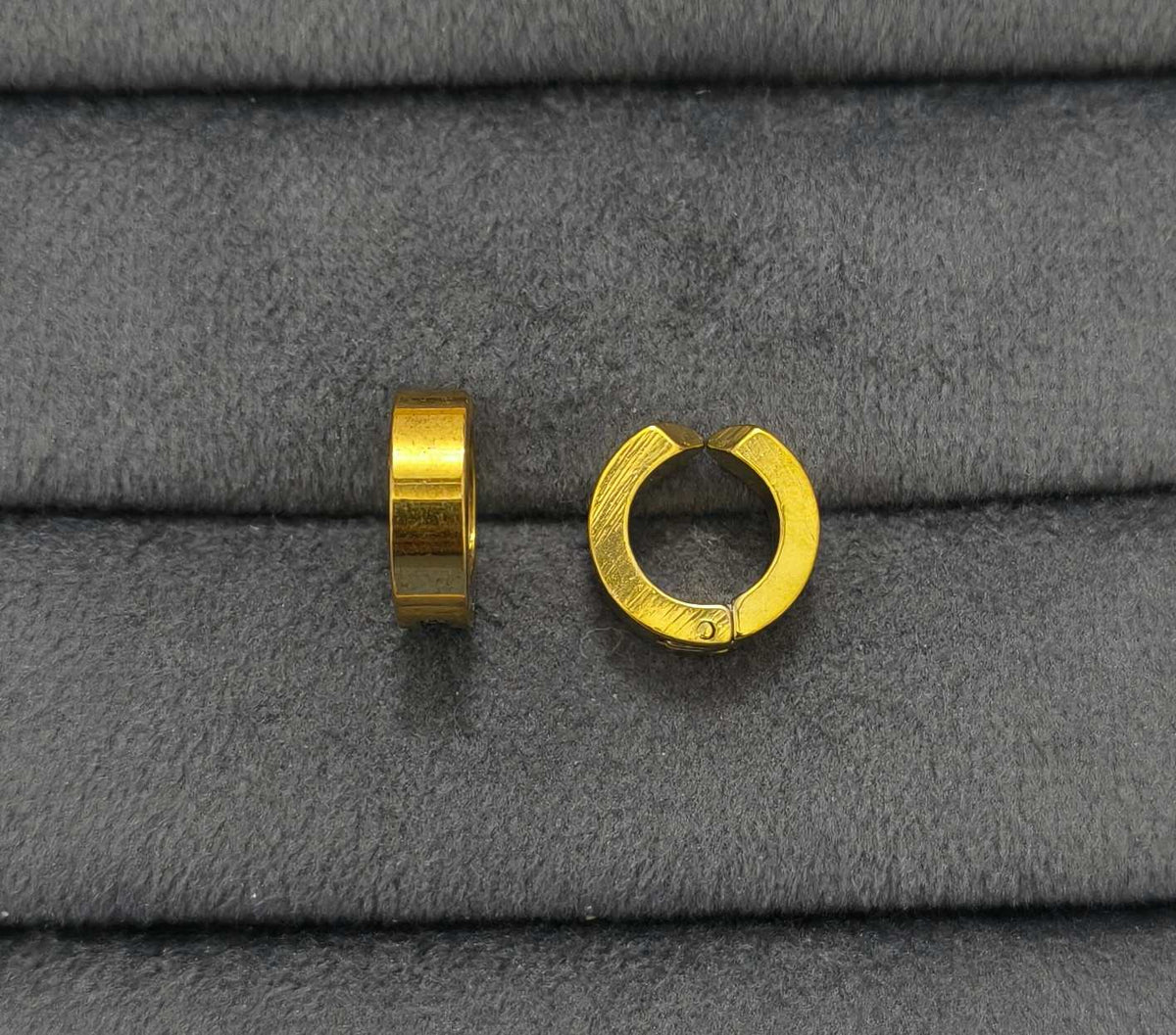 Anti Tarnish Earrings Unisex Non Piercing Hoop Gold Plated