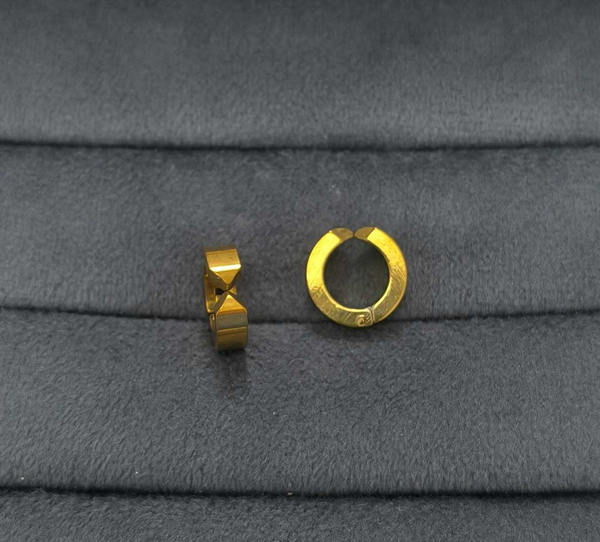 Anti Tarnish Earrings Unisex Non Piercing Hoop Gold Plated