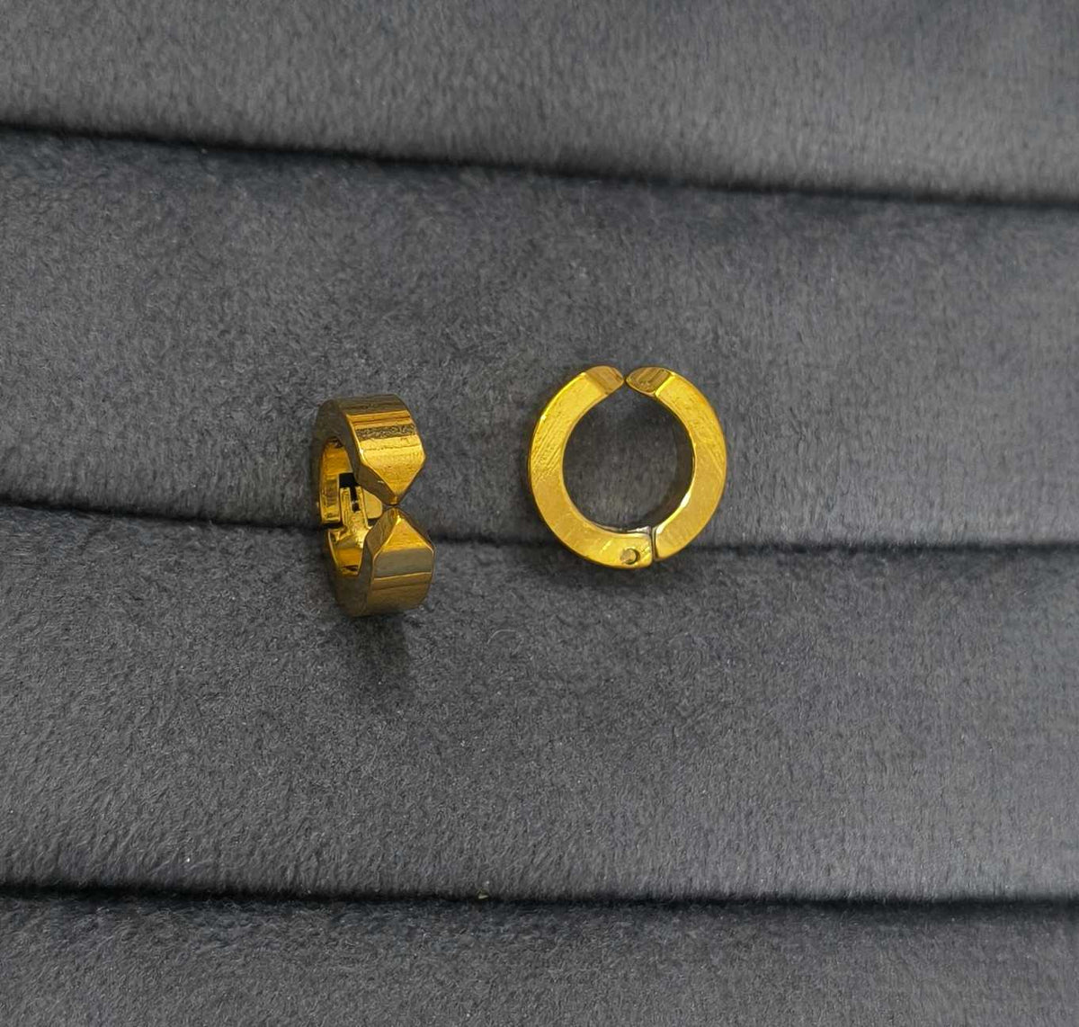 Anti Tarnish Earrings Unisex Non Piercing Hoop Gold Plated