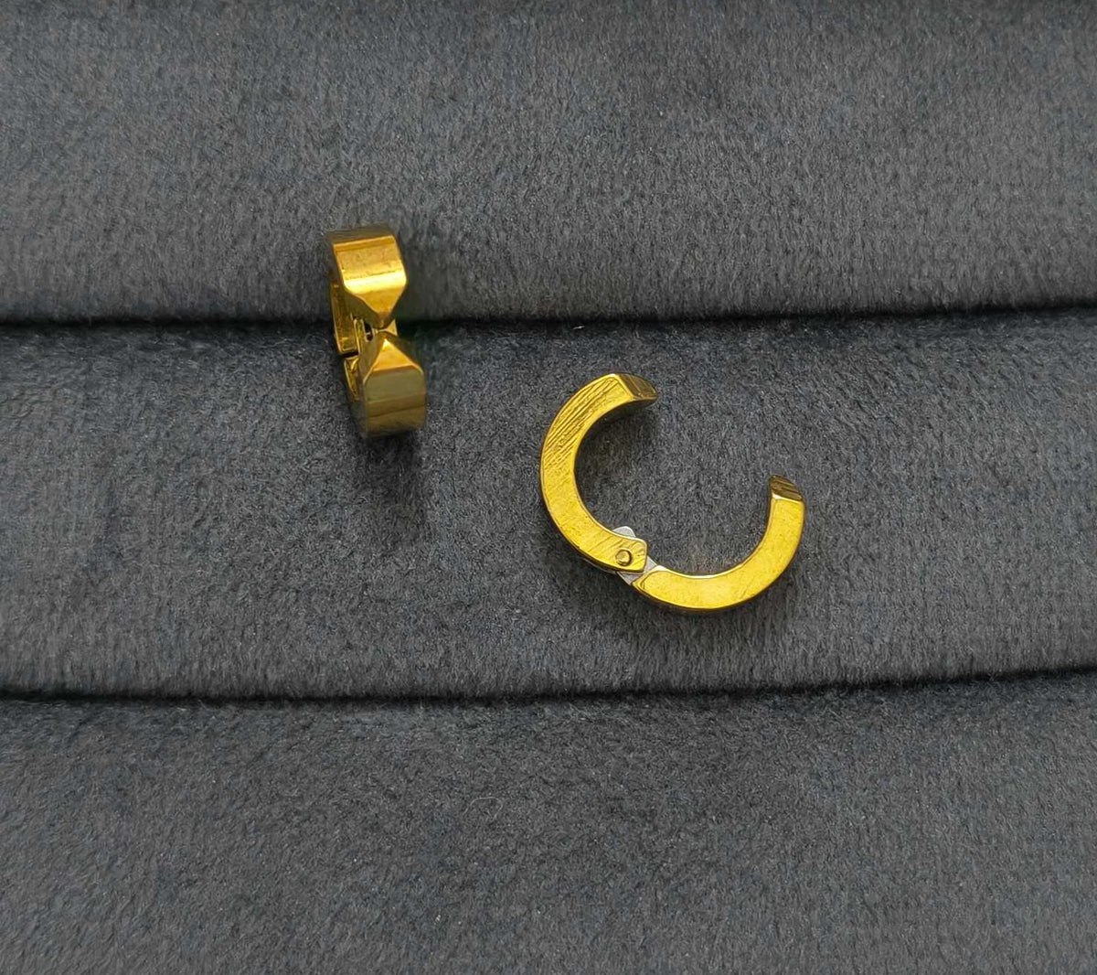 Anti Tarnish Earrings Unisex Non Piercing Hoop Gold Plated