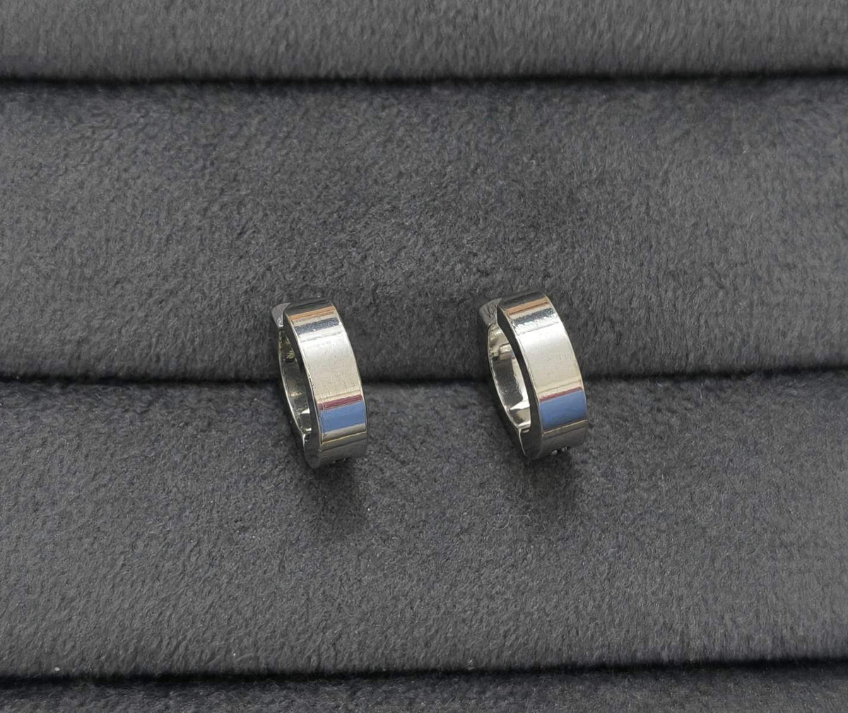 Anti Tarnish Earrings Unisex Non Piercing Silver Hoop