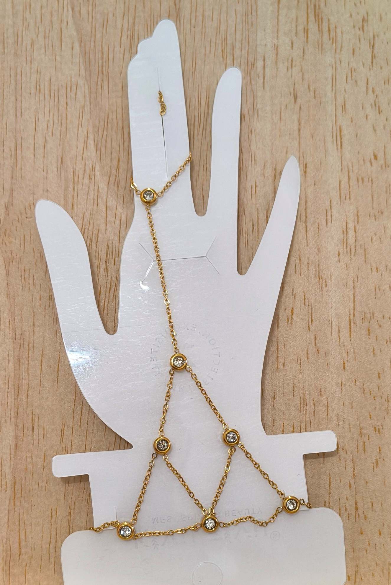Anti Tarnish Elegant Hand Chain Bracelet 18K Gold Plated