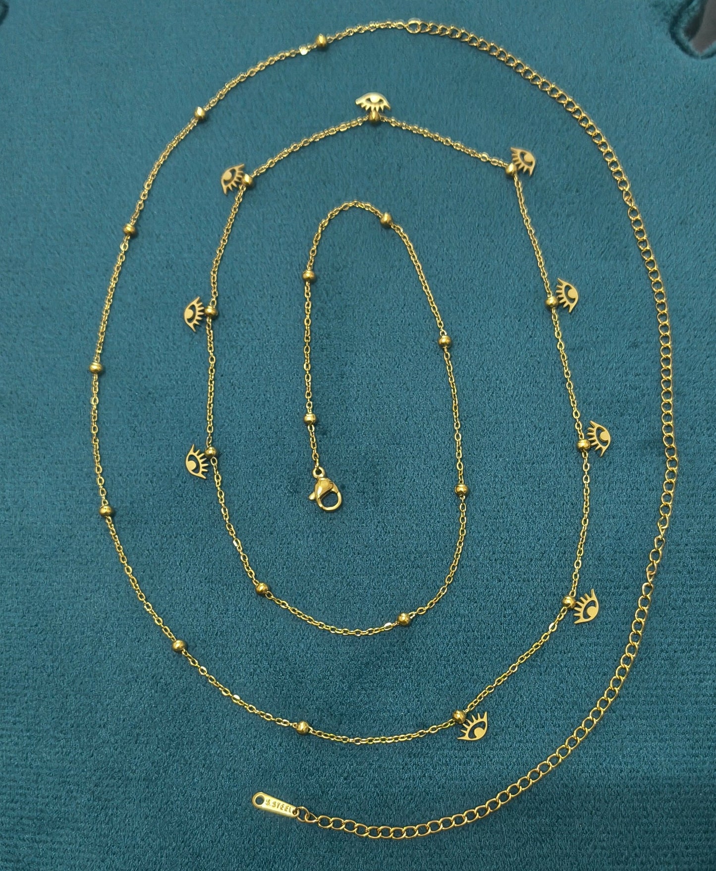 Anti Tarnish Evil Eye Charm Waist Chain 18K Gold Plated