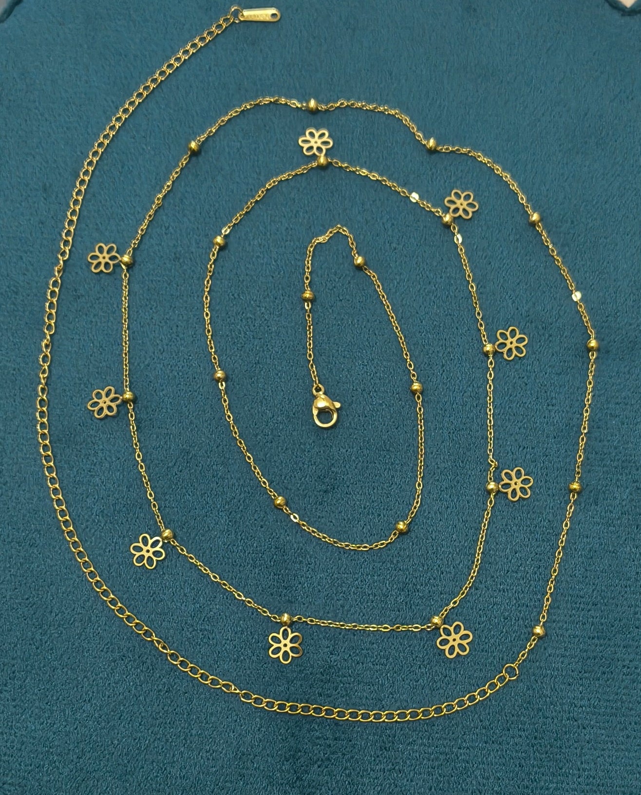 Anti Tarnish Flower Charm Waist Chain 18K Gold Plated