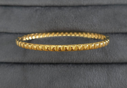 Anti Tarnish Geometric Texture Bracelet 18K Gold Plated