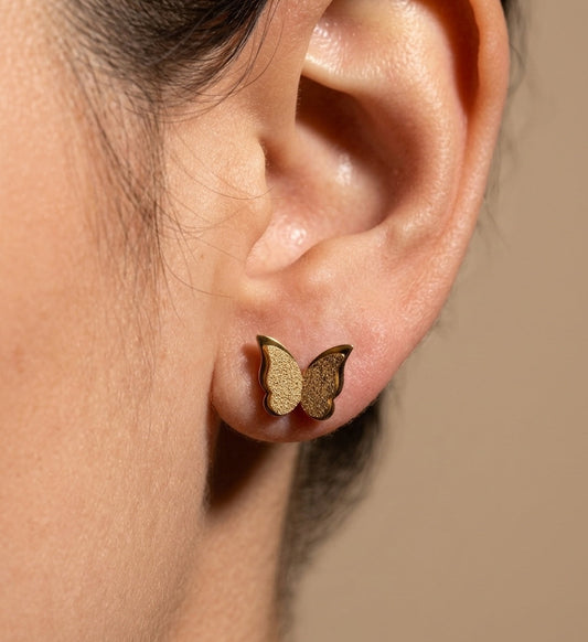 Anti Tarnish Glaze Butterfly Studs 18K Gold Plated
