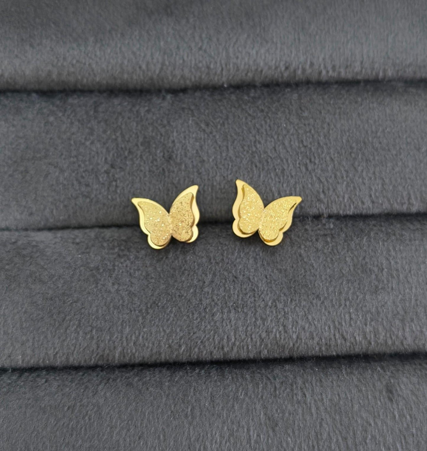 Anti Tarnish Glaze Butterfly Studs 18K Gold Plated