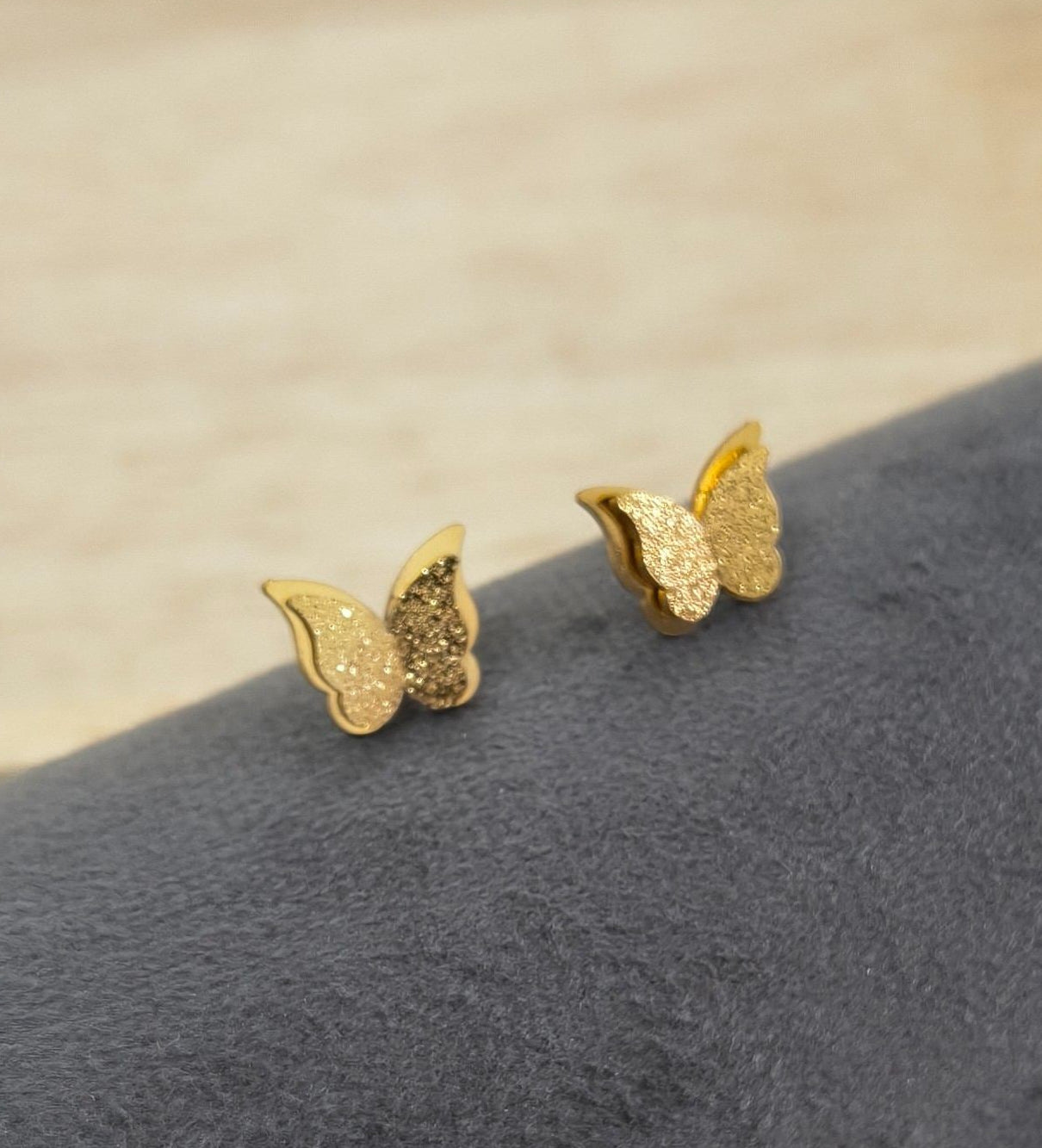 Anti Tarnish Glaze Butterfly Studs 18K Gold Plated